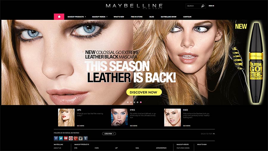 Maybelline website