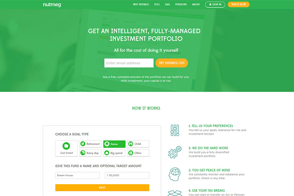Nutmeg investment website