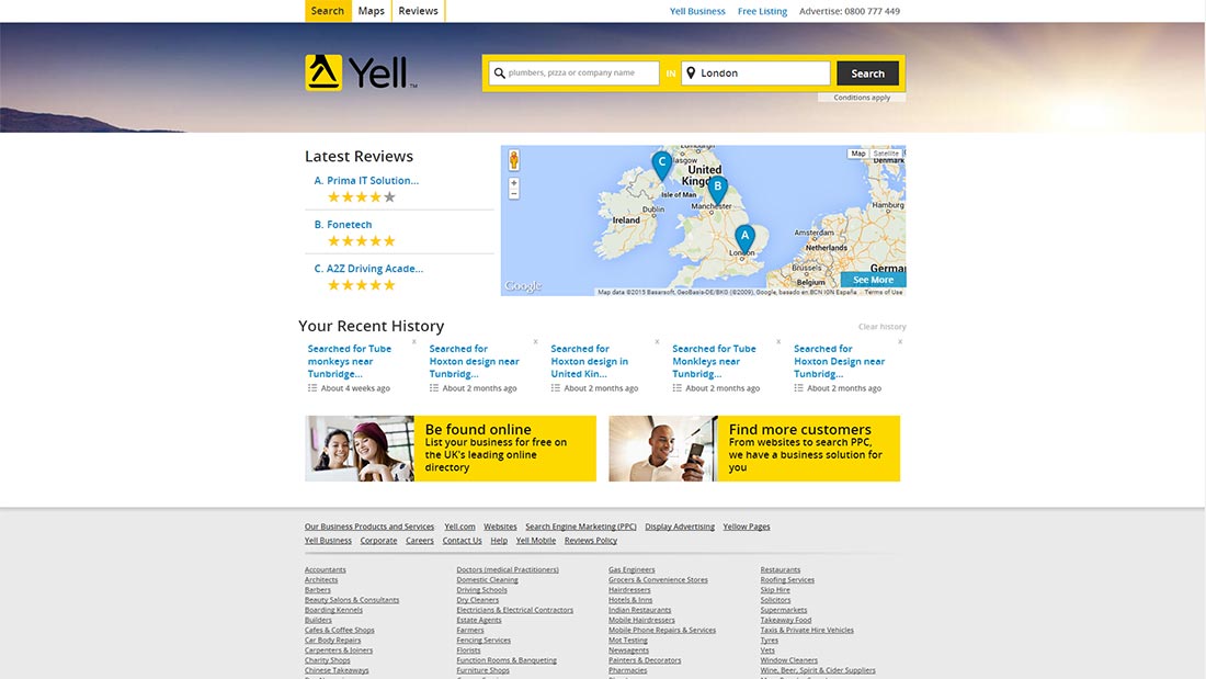 Yell website